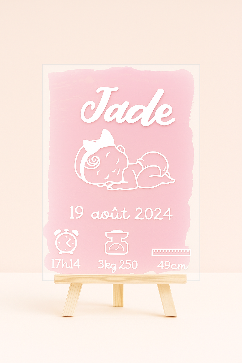 Cadre Naissance Fille 15X21CM